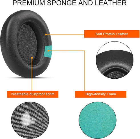 GVOEARS Replacement Earpads for Sony WH-XB910N Headphones, Premium Memory Foam, Soft and Durable Leather