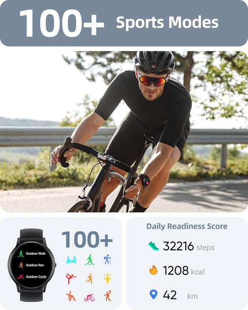 Parsonver Smart Watch for Men Women, HD Screen Fitness Tracker, IP68 Waterproof, 100+ Sport Modes