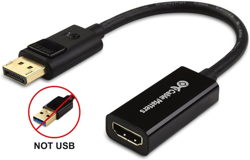 Cable Matters DisplayPort to HDMI Adapter, Not Compatible with USB Ports