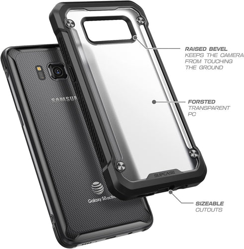 SupCase Samsung Galaxy S8 Active Case, Unicorn Beetle Series Premium Hybrid Protective Frost Clear Case