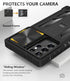 Case for Samsung Galaxy S22 Ultra 5G: Military Grade Rugged Protective Phone Cover with Built-in Kickstand - Black
