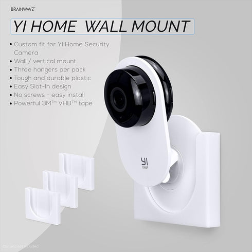 Wall Mount for YI Home Security Camera, 3 Pack Adhesive Holder with Strong 3M VHB Tape