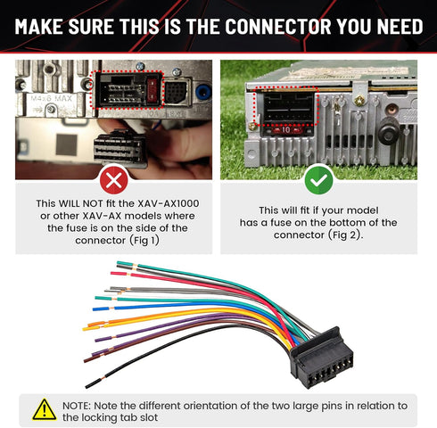 16-Pin DEH-P43 DEH-P3450 DEH12, DEH12A DEH-P6400 DEH-P6450 FH-P4000 DEH-600UB RED WOLF Stereo Wiring Harness Fit