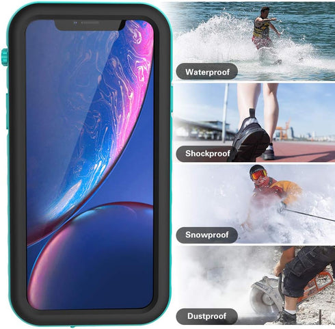 Compatible Waterproof Shockproof Case for iPhone XR, Underwater Full Sealed IP68 Certified Dustproof Snowproof Cover