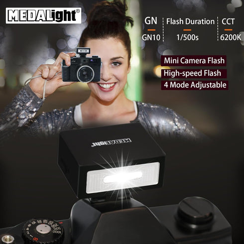 F1 Mini Camera Flash Speedlite for Ricoh (GR3/GR3X, etc.), Fuji/Sony/Nikon/Canon, Portable Mini Hot Shoe Flashlight