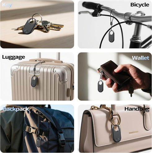 Hendari 1 Pack, 5.3 Keys/Luggage/Backpack CR2032 Air Tracker Tag Black - Bluetooth Tracker and Item Finder Work