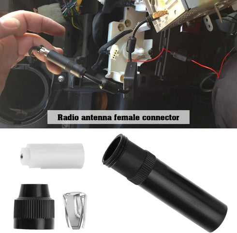 The Lord of the Tools 2Pcs DIN Female Screw on Aerial Adapter Replacement Female Inline Aerial Adapter Socket Car Antenna Radio Accessories Black