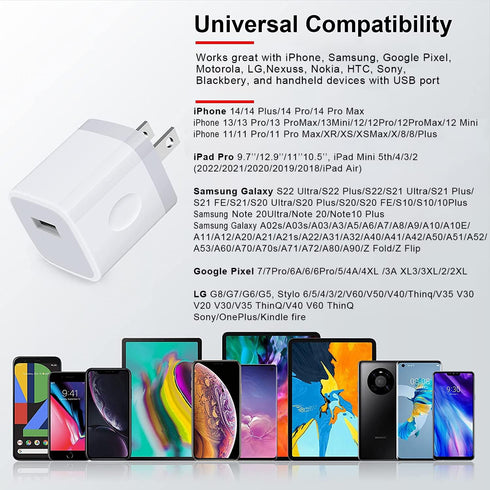 Charging Blocks Sicodo 3Pack for iPhone, One Port USB Power Adapter, Cell Phone Brick Charging Cube for iPhone 15 14 13