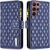 Asuwish Wallet Case for Samsung Galaxy S22 Ultra 5G - Leather Flip, Credit Card Holder, Tempered Glass, Blue.