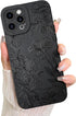 LSL iPhone 12 Pro Max Case, Black Floral Flower Pattern Print, Soft TPU Full Camera Lens Anti-Drop Anti-Scratch