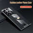 Samsung Galaxy S22 Ultra Case 5G, Luxury TPU Carbon Fiber & Leather Back Cover, Shockproof Red