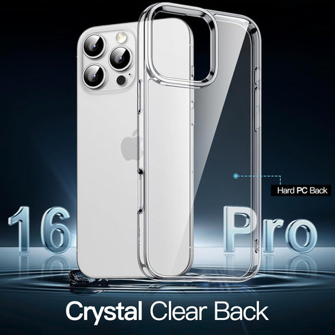 JETech 16 6.3-Inch, Case for iPhone Pro Non-Yellowing Shockproof Phone Bumper Cover, Anti-Scratch Clear Back (Clear)