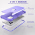 IDweel for iPhone 11 Pro Max Case with Tempered Glass, Hybrid 3 in 1 Shockproof Slim Heavy Duty Protection, Purple
