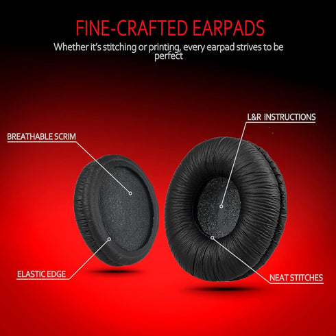 Universal Replacement Ear Pads for Sony MDR-ZX110, JBL Tune 600bt, Thicker Black Ear Cushions by Krone