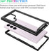 wahhle Samsung Galaxy S23 Ultra Case, Built-in Screen Protector, Full Body Shockproof Slim Fit Bumper Cover, Black/Clear