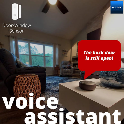 YoLink LoRa Smart Door & Window Sensor: Up to 1/4 Mile Range, Door Left-Open Reminders, 5 Year Battery Life