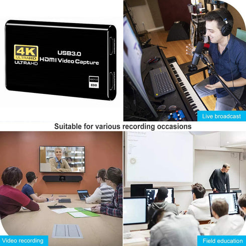 GRACETOP 4K 1080P 60FPS, 3.0 Camera/Xbox/PS4/PS5/PC/OBS Capture Card Switch, HDMI Video Capture Card, HDMI to USB