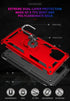 Case for Samsung Galaxy A42 5G with HD Screen Protectors, Military-Grade Metal Ring Holder Kickstand, 15ft Drop Tested