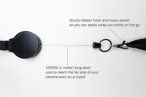 Lens Cloth and Retractable Reel for Outdoor Photography, Eyeglasses, Camera Lenses, Electronics, Sport Goggles and More