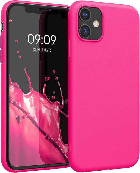 kwmobile Soft Slim Protective TPU Case for Apple iPhone 11 - Neon Pink
