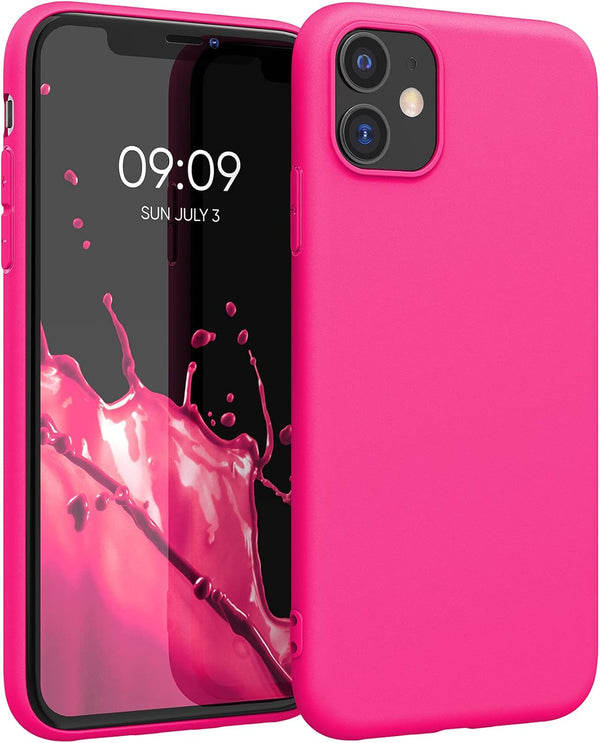 kwmobile Soft Slim Protective TPU Case for Apple iPhone 11 - Neon Pink