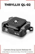 Thryllix QL-02 4-Direction Plate/QL-02 38mm, 44 lbs 20 Camera Strap Quick Release Kit, Slide-in Plate & Base