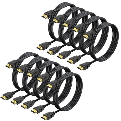CEFOJQAO Short HDMI Cable 1 FT 10-Pack, Shielded 4K HDMI TV Cord, Gold-Plated