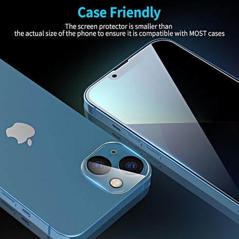 iPhone 13 Privacy Screen Protector (6.1") + Camera Lens Protector - 3+3 Pack, Anti-Spy, HD, Easy Install, Bubble-Free