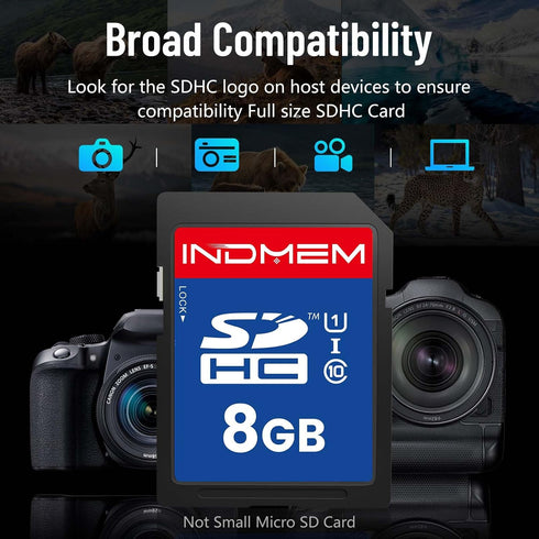 elecacc 8GB (3 Pack), C10 U1 10 4K SD Card SDHC UHS-I Memory Cards Class High-Speed Full HD Video Compatible