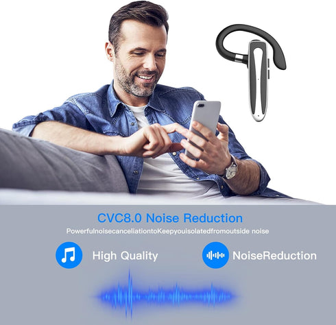 Bluetooth Headset for Cell Phone, Wireless Bluetooth 5.1 Earpiece, Hands-Free Earphones with Charging Case for Office