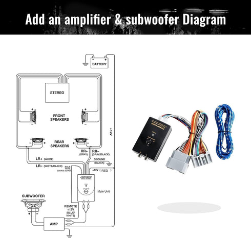 NuIth Car Radio Amp Amplifier Wiring Harness Adapter for Chrysler/Dodge/Jeep 2008-UP Non JBL System