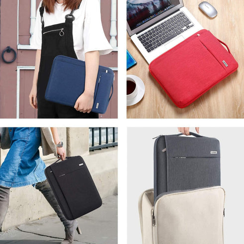 LANDICI 360° Protective Laptop Sleeve 11.6 Inch for Surface Pro 7 8 9, MacBook Air 11, Slim Shockproof Waterproof Black