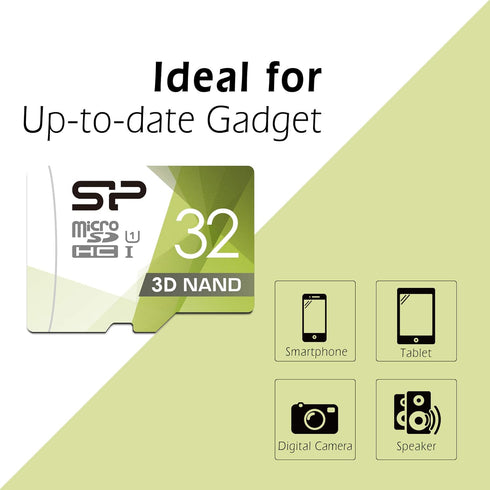 Silicon Power 32GB 3D NAND High Speed MicroSD Card with Adapter