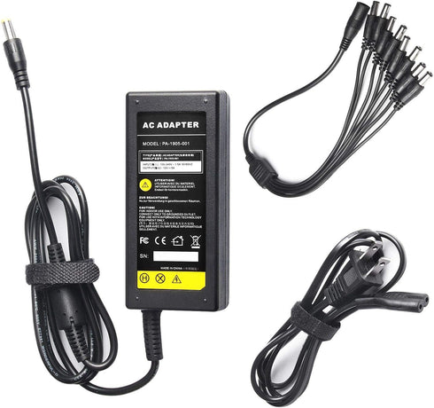 DC 12V 5A Power Supply Adapter with 8 Splitter Power Cable for Security Camera CCTV DVR Surveillance Systems