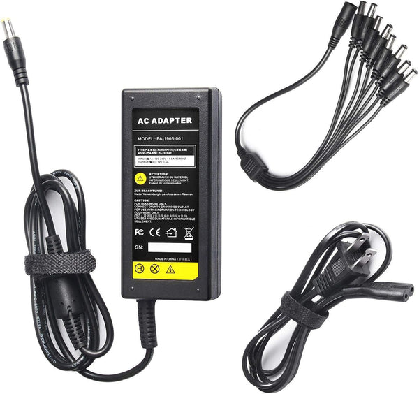 DC 12V 5A Power Supply Adapter with 8 Splitter Power Cable for Security Camera CCTV DVR Surveillance Systems