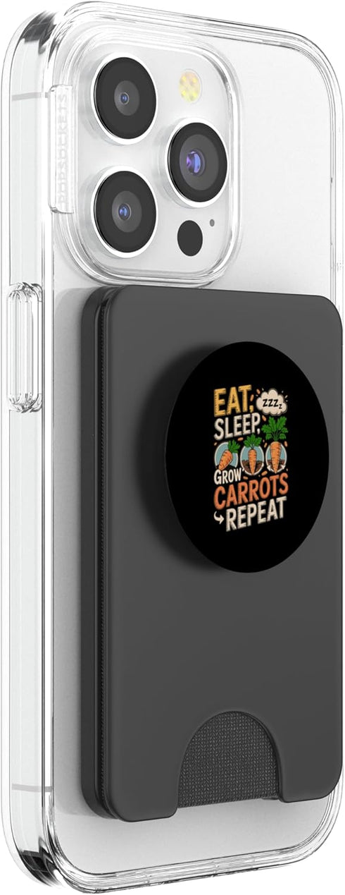 Vegetables Carrots Lover Gifts Eat Sleep Grow Carrots Repeat Funny Carrot Lover PopSockets PopWallet for MagSafe