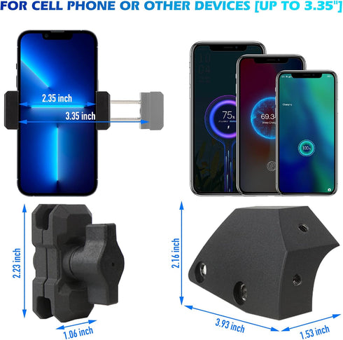 Dashboard Left Side Phone Holder Mount, Anti-Shake Stabilizer Adjustable Cell Phone Holder for Ford Bronco 2021-2023