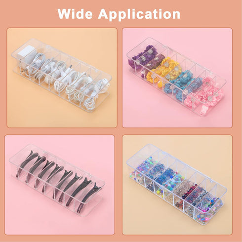 Plastic Cable Organizer Storage Box with 10 Rubber Ties for Cord Management at Home or Office