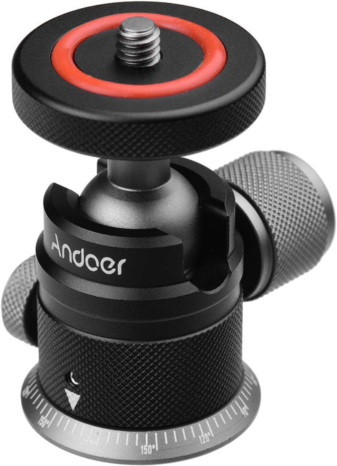 Andoer DSLR Tripod Ball Head,Aluminum Alloy Tripod Ball Head Mount Panoramic 360 Swivel