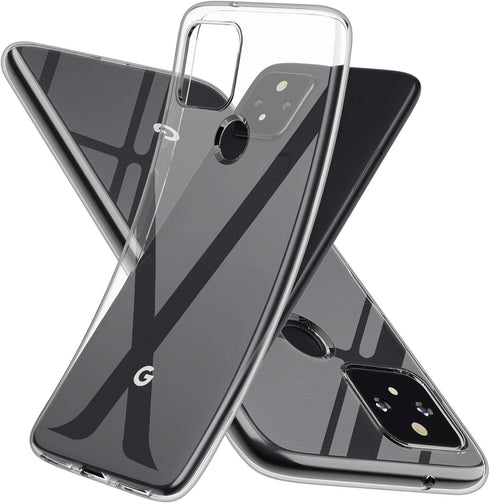 SNOSHO Clear Case for Google Pixel 5, Slim Thin Silicone TPU Protective Cover, Lightweight Anti-Scratch