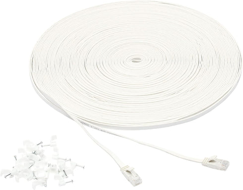 Amazon Basics Cat 6 Ethernet RJ45 10Gbps Flat Network Cable, 100ft Snagless