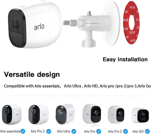 HOLACA Screwless Wall Mount Kit for Arlo Cameras - Easy to Install, No Tools Needed, Strong Adhesive Mount