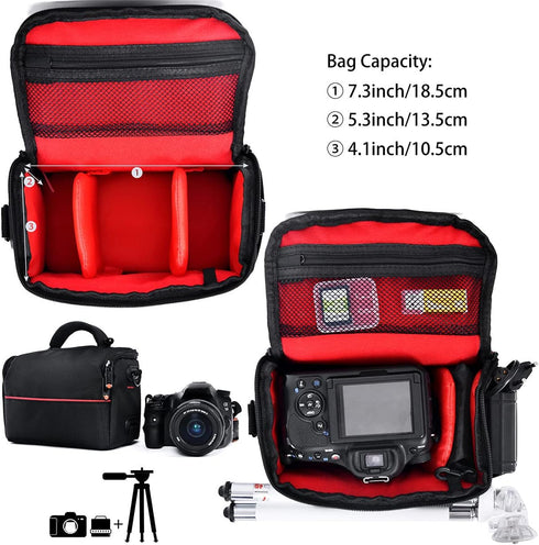 FOSOTO Compact Camera Shoulder Bag Case with Waterproof Rain Cover for Canon EOS M50 PowerShot SX420 SX430 SX70 SX50