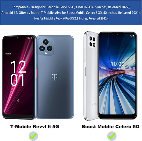 Ailiber Phone Case for Boost Celero 5G, Revvl 6 5G Case with Screen Protector, Dual Layer Structure Protection, Shock-Absorbing TPU Bumper Protective Rubber Cover for TMobile Revvl 6 5G-Rose Gold