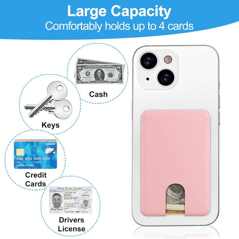 SHANSHUI Credit Card Holder for Cell Phone, 3 Pack | Premium Silicone Ultra Slim Phone Wallet Stick on Phone Pocket -