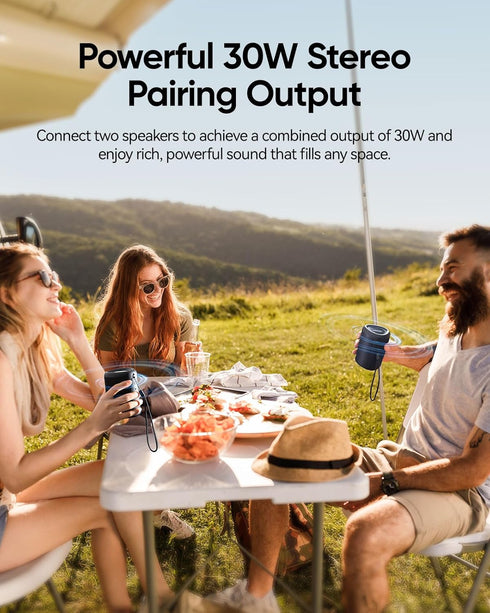 Portable Bluetooth Speaker with Lights, Crystal Clear Sound, IPX5 Waterproof, All Day Playtime, Small Wireless Outdoor