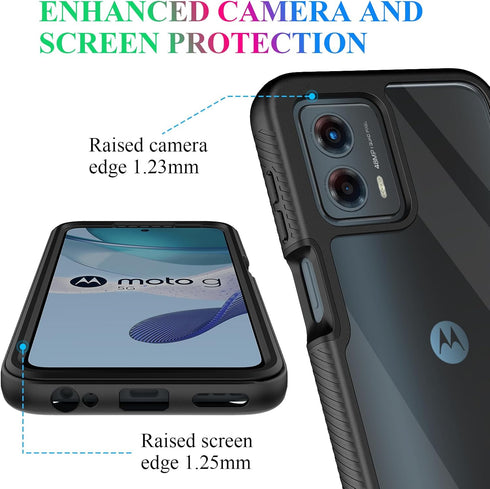 wahhle for Moto G 5G 2023 Case, Full Body Shockproof Slim Fit Bumper Protective Cover with Built-in Screen Protector