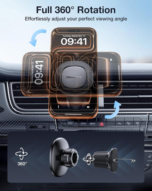 Miracase for MagSafe Car Mount with Metal Hook Clip, Magnetic Phone Holders for Car Phone Holder, Compatible