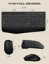 Wireless Keyboard and Mouse Combo, Ergonomic 2.4G Lag-Free Keyboards Mouse Set for Computer, Laptop, PC, Mac
