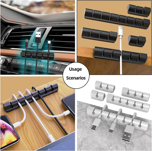 ITUGOU 11PCS Cable Management Cord Holder Organizer, Magnetic Cable Clips Adhesive Wire Keeper, Under Desk for Bedside